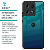 Green Triangle Pattern Glass Case for Motorola Edge 50 Pro 5G