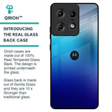 Blue Rhombus Pattern Glass Case for Motorola Edge 50 Pro 5G