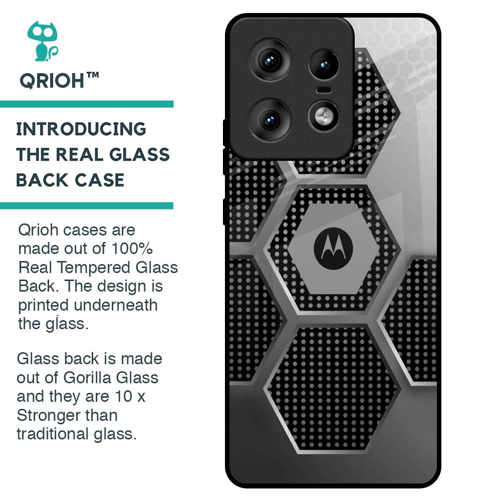 Hexagon Style Glass Case For Motorola Edge 50 Pro 5G