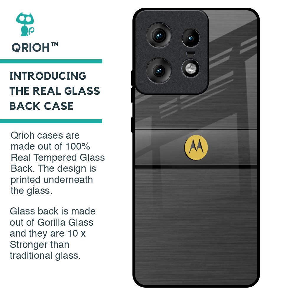 Grey Metallic Glass Case For Motorola Edge 50 Pro 5G