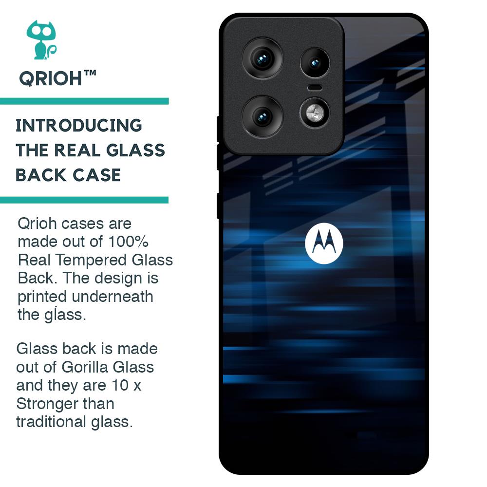Blue Rough Abstract Glass Case for Motorola Edge 50 Pro 5G
