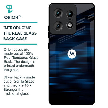 Blue Rough Abstract Glass Case for Motorola Edge 50 Pro 5G