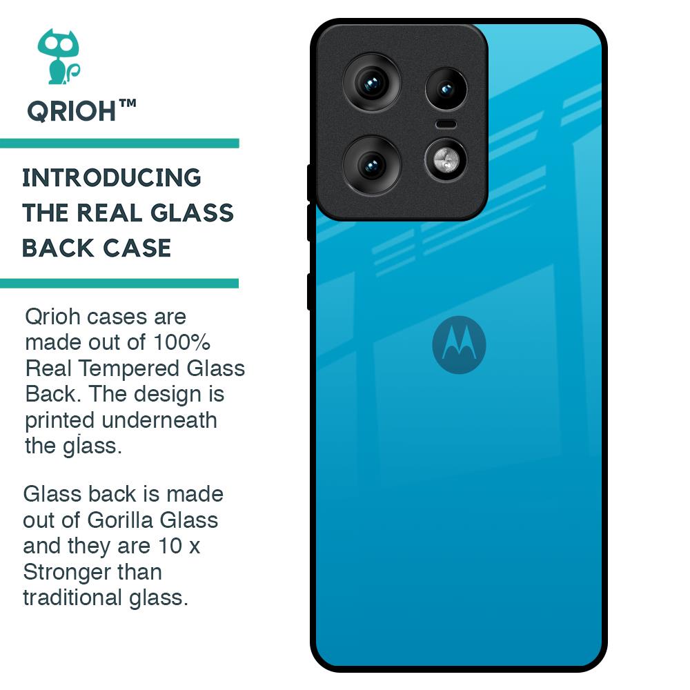 Blue Aqua Glass Case for Motorola Edge 50 Pro 5G