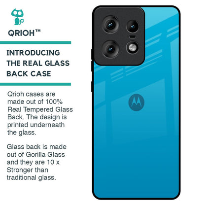 Blue Aqua Glass Case for Motorola Edge 50 Pro 5G