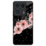 Floral Black Band Motorola Edge 50 Ultra 5G Glass Back Cover Online