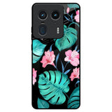 Tropical Leaves & Pink Flowers Motorola Edge 50 Ultra 5G Glass Back Cover Online