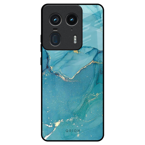 Blue Golden Glitter Motorola Edge 50 Ultra 5G Glass Back Cover Online