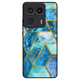 Turquoise Geometrical Marble Motorola Edge 50 Ultra 5G Glass Back Cover Online