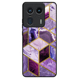 Purple Rhombus Marble Motorola Edge 50 Ultra 5G Glass Back Cover Online