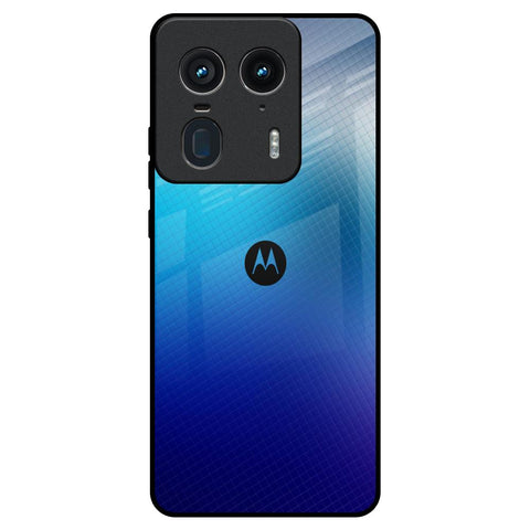 Blue Rhombus Pattern Motorola Edge 50 Ultra 5G Glass Back Cover Online