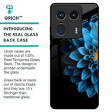 Half Blue Flower Glass Case for Motorola Edge 50 Ultra 5G