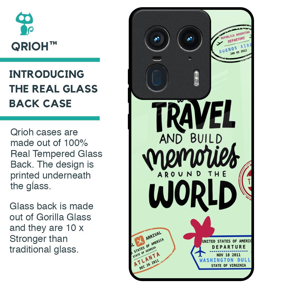 Travel Stamps Glass Case for Motorola Edge 50 Ultra 5G
