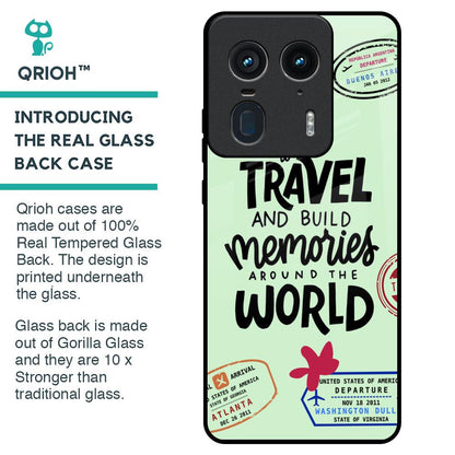 Travel Stamps Glass Case for Motorola Edge 50 Ultra 5G