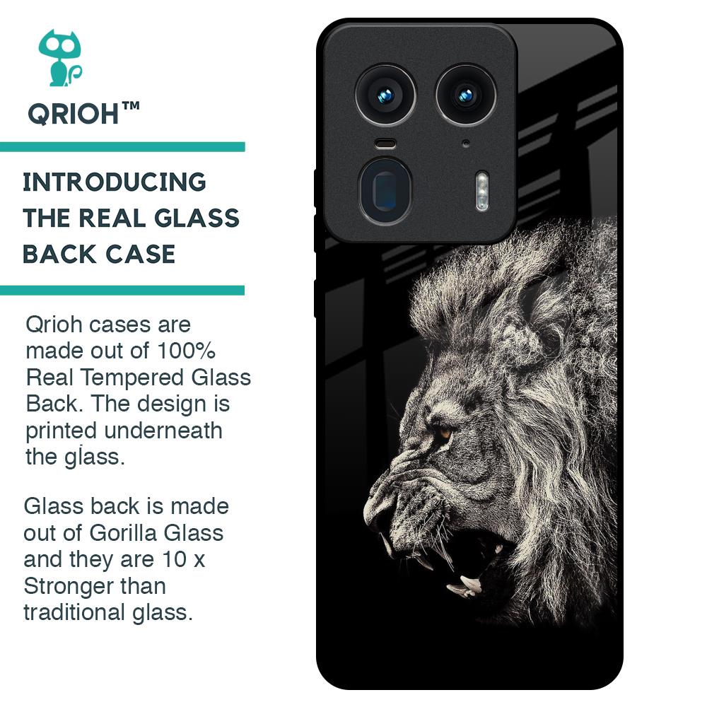 Brave Lion Glass Case for Motorola Edge 50 Ultra 5G