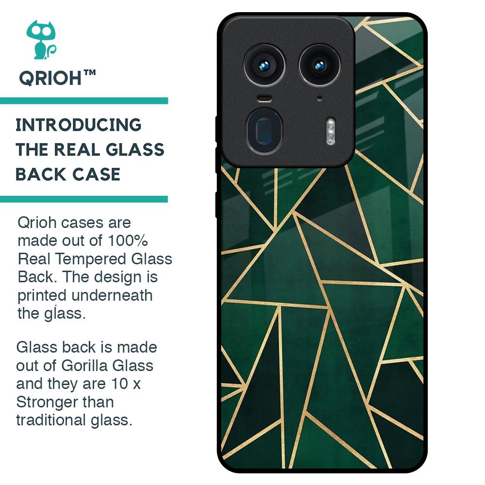 Abstract Green Glass Case For Motorola Edge 50 Ultra 5G
