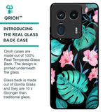 Tropical Leaves & Pink Flowers Glass Case for Motorola Edge 50 Ultra 5G