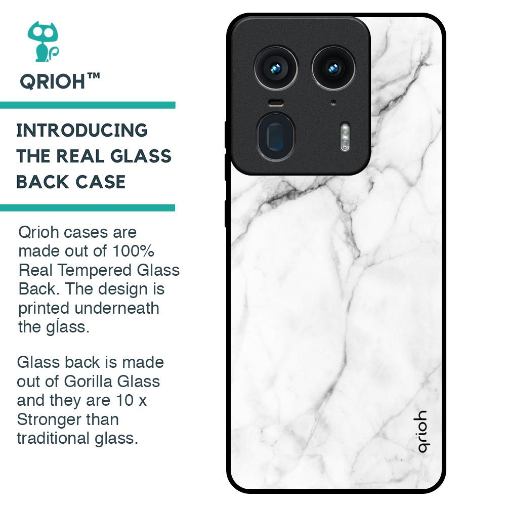 Modern White Marble Glass Case for Motorola Edge 50 Ultra 5G