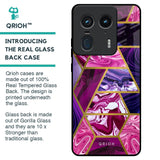 Electroplated Geometric Marble Glass Case for Motorola Edge 50 Ultra 5G