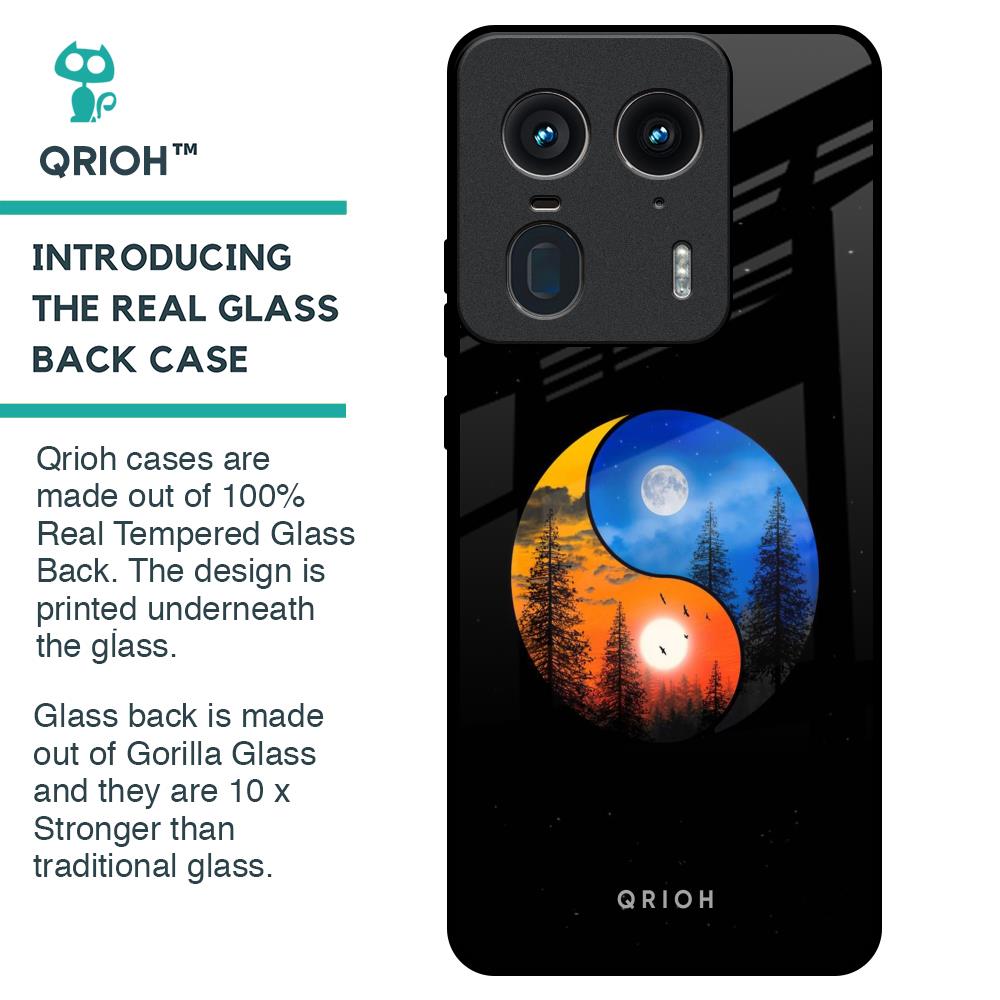 Yin Yang Balance Glass Case for Motorola Edge 50 Ultra 5G