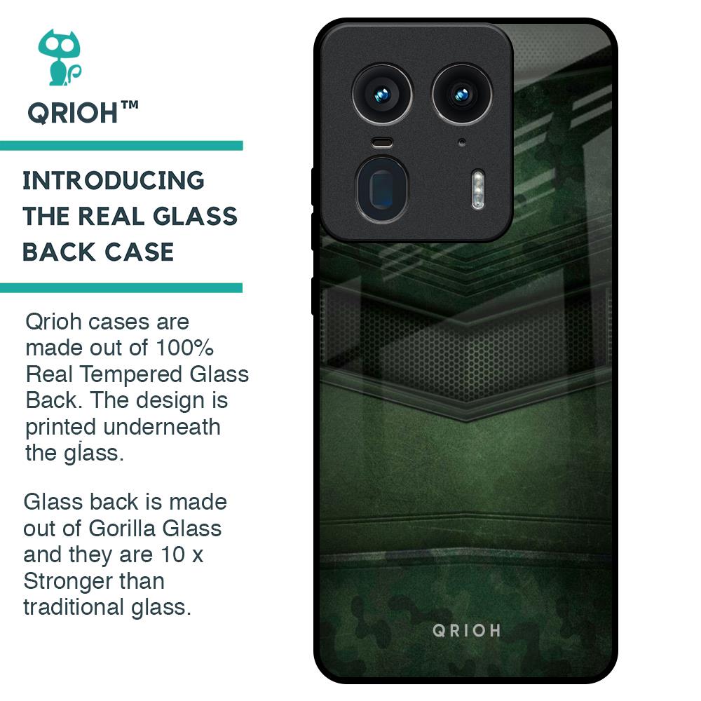 Green Leather Glass Case for Motorola Edge 50 Ultra 5G