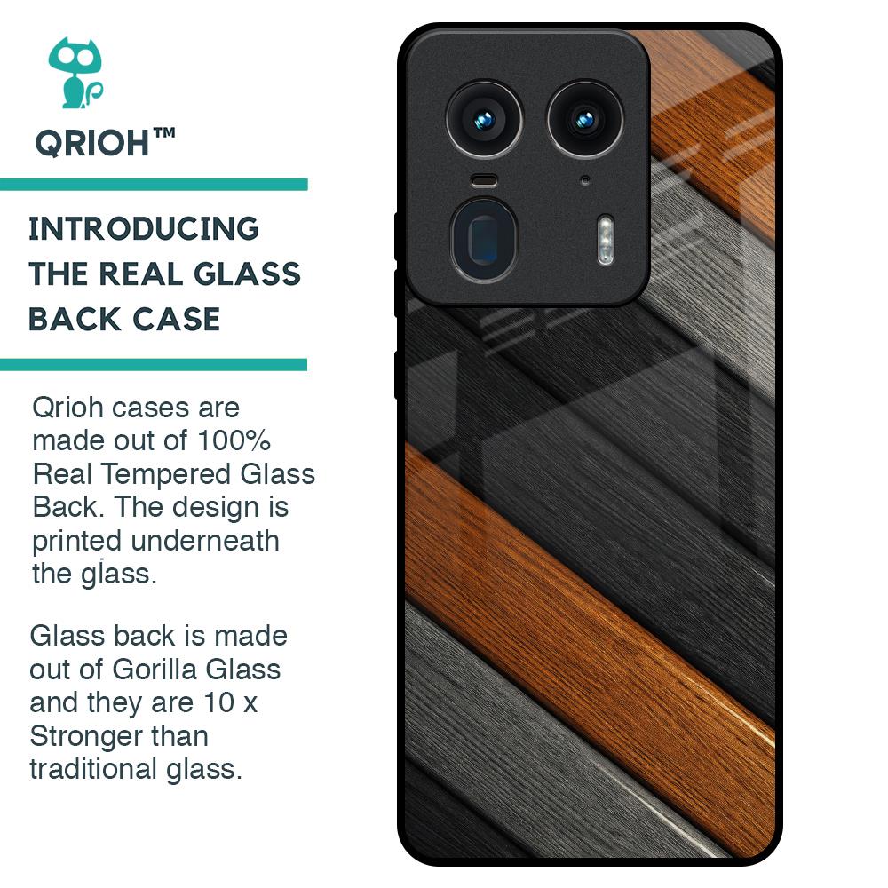Tri Color Wood Glass Case for Motorola Edge 50 Ultra 5G