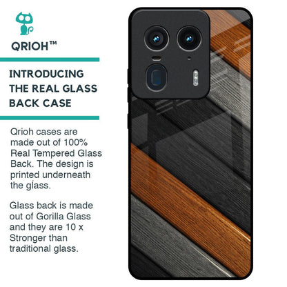 Tri Color Wood Glass Case for Motorola Edge 50 Ultra 5G