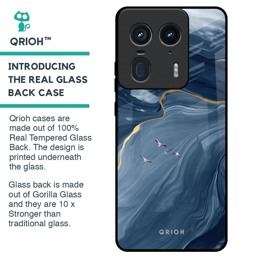 Deep Ocean Marble Glass Case for Motorola Edge 50 Ultra 5G