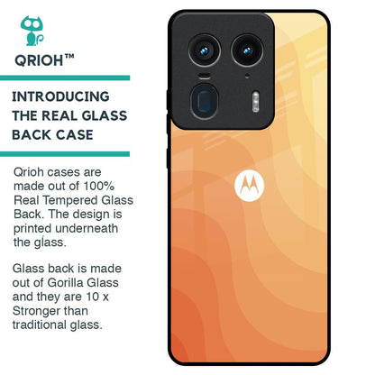 Orange Curve Pattern Glass Case for Motorola Edge 50 Ultra 5G