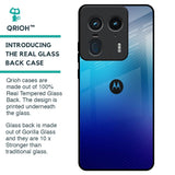 Blue Rhombus Pattern Glass Case for Motorola Edge 50 Ultra 5G