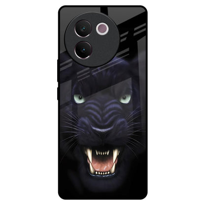 Angry Black Leopard Vivo V30e Glass Back Cover Online