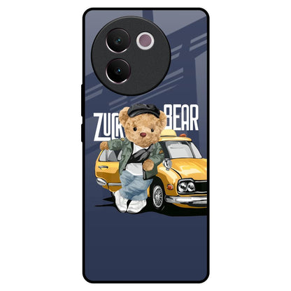 Adventurous Bear Vivo V30e Glass Back Cover Online