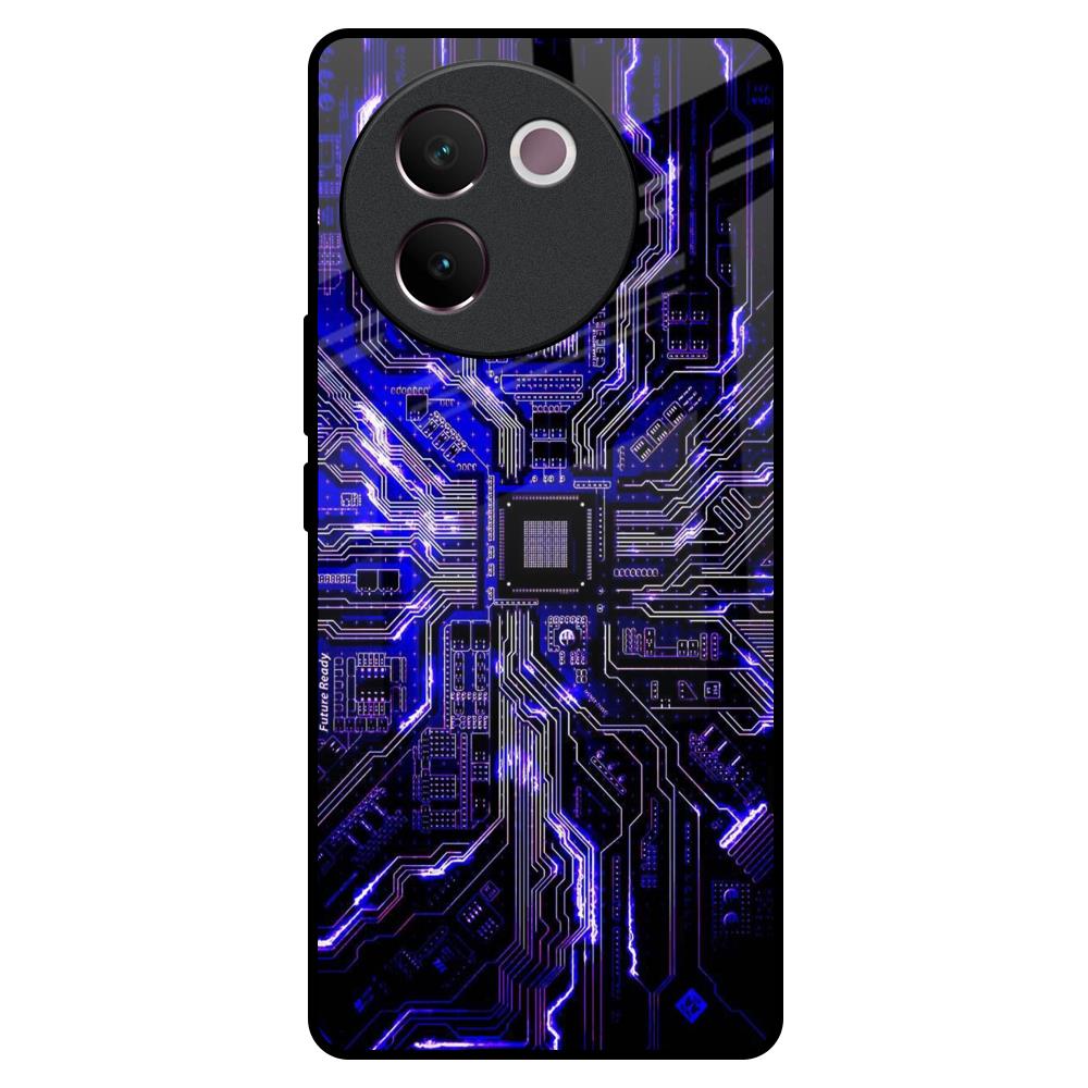 Techno Color Pattern Vivo V30e Glass Back Cover Online