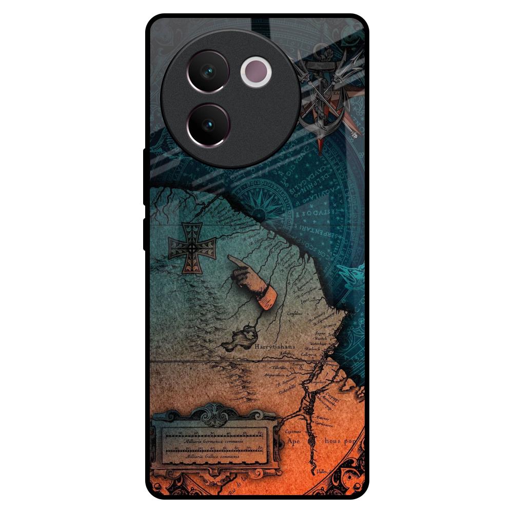 Geographical Map Vivo V30e Glass Back Cover Online