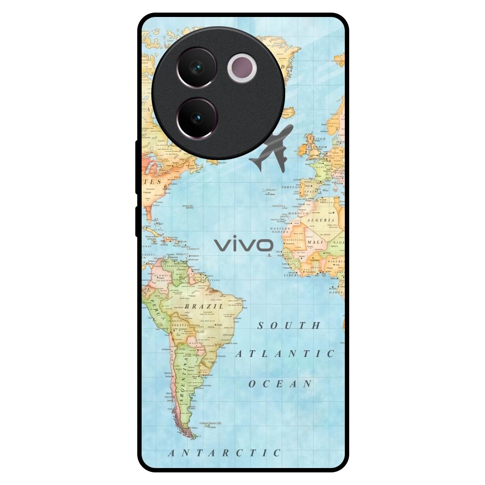 Fly Around The World Vivo V30e Glass Back Cover Online