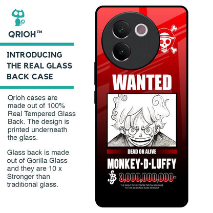 Luffy Wanted Glass Case for Vivo V30e