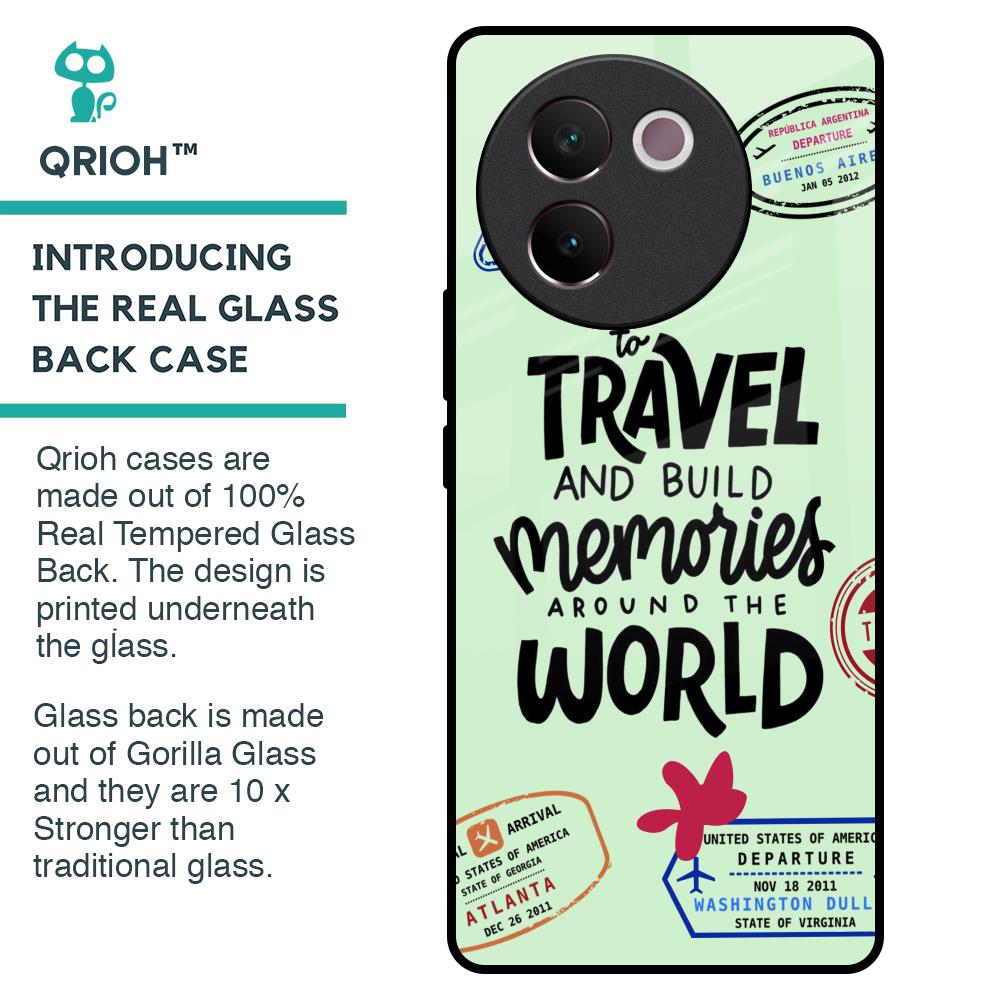 Travel Stamps Glass Case for Vivo V30e