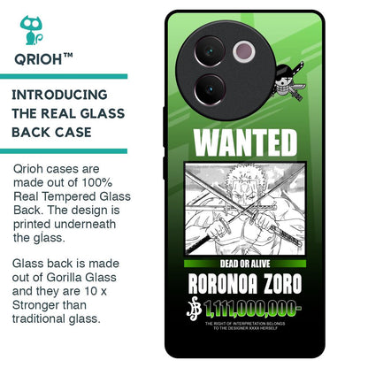 Zoro Wanted Glass Case for Vivo V30e