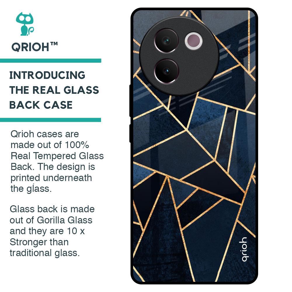 Abstract Tiles Glass Case for Vivo V30e