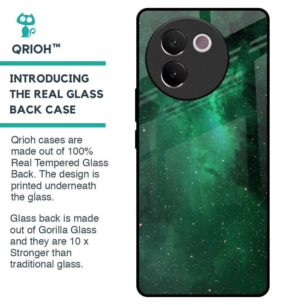 Emerald Firefly Glass Case For Vivo V30e