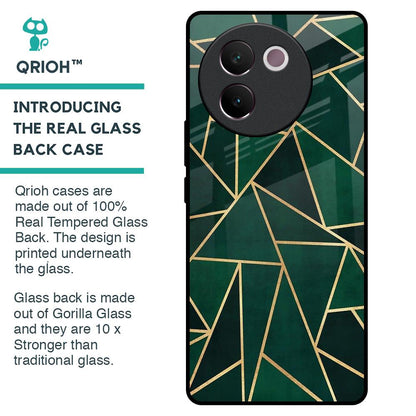 Abstract Green Glass Case For Vivo V30e