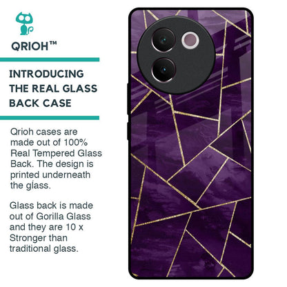 Geometric Purple Glass Case For Vivo V30e