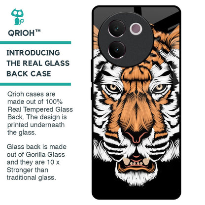 Angry Tiger Glass Case For Vivo V30e