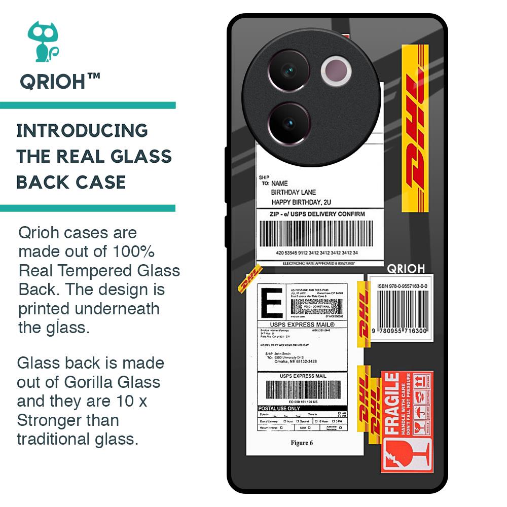 Cool Barcode Label Glass Case For Vivo V30e