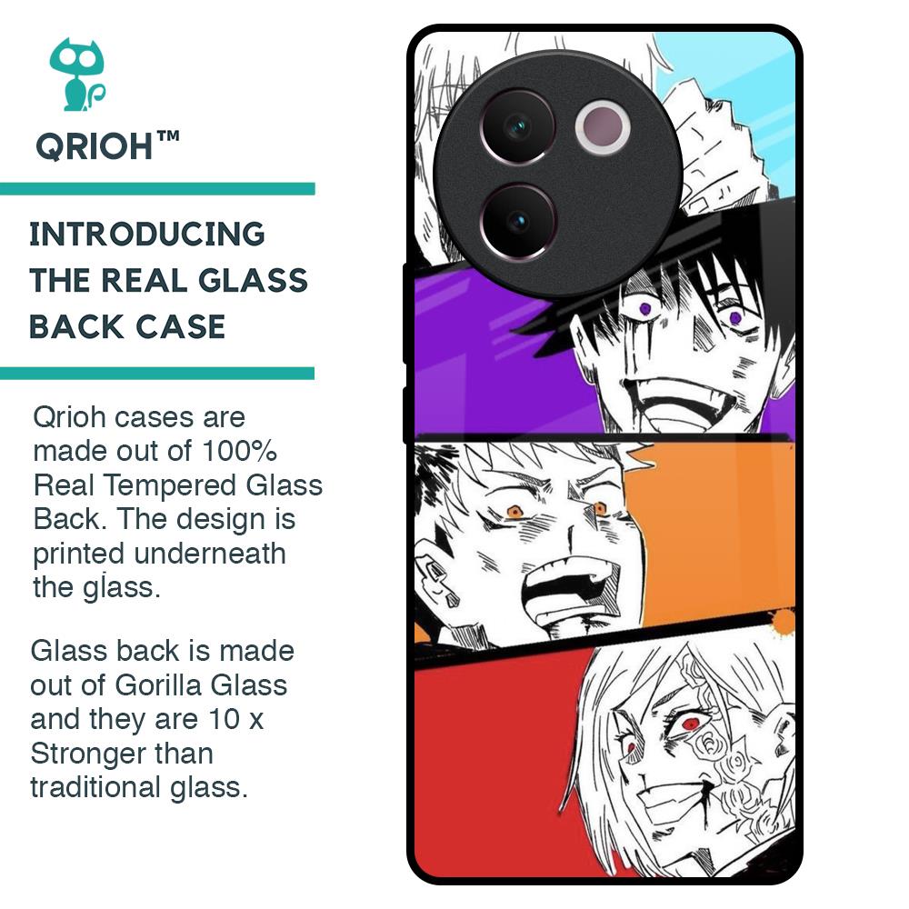 Anime Sketch Glass Case for Vivo V30e