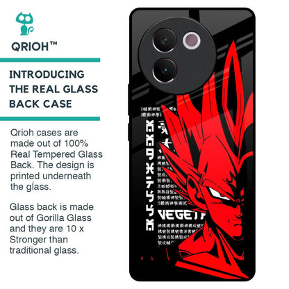 Red Vegeta Glass Case for Vivo V30e