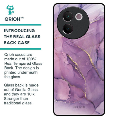 Purple Gold Marble Glass Case for Vivo V30e