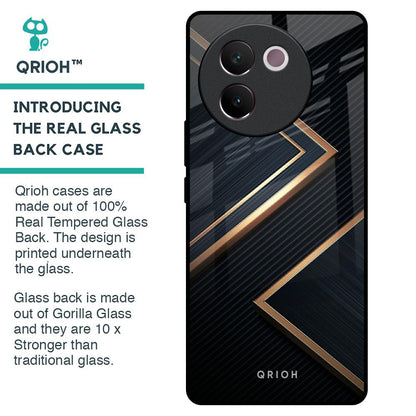 Sleek Golden & Navy Glass Case for Vivo V30e