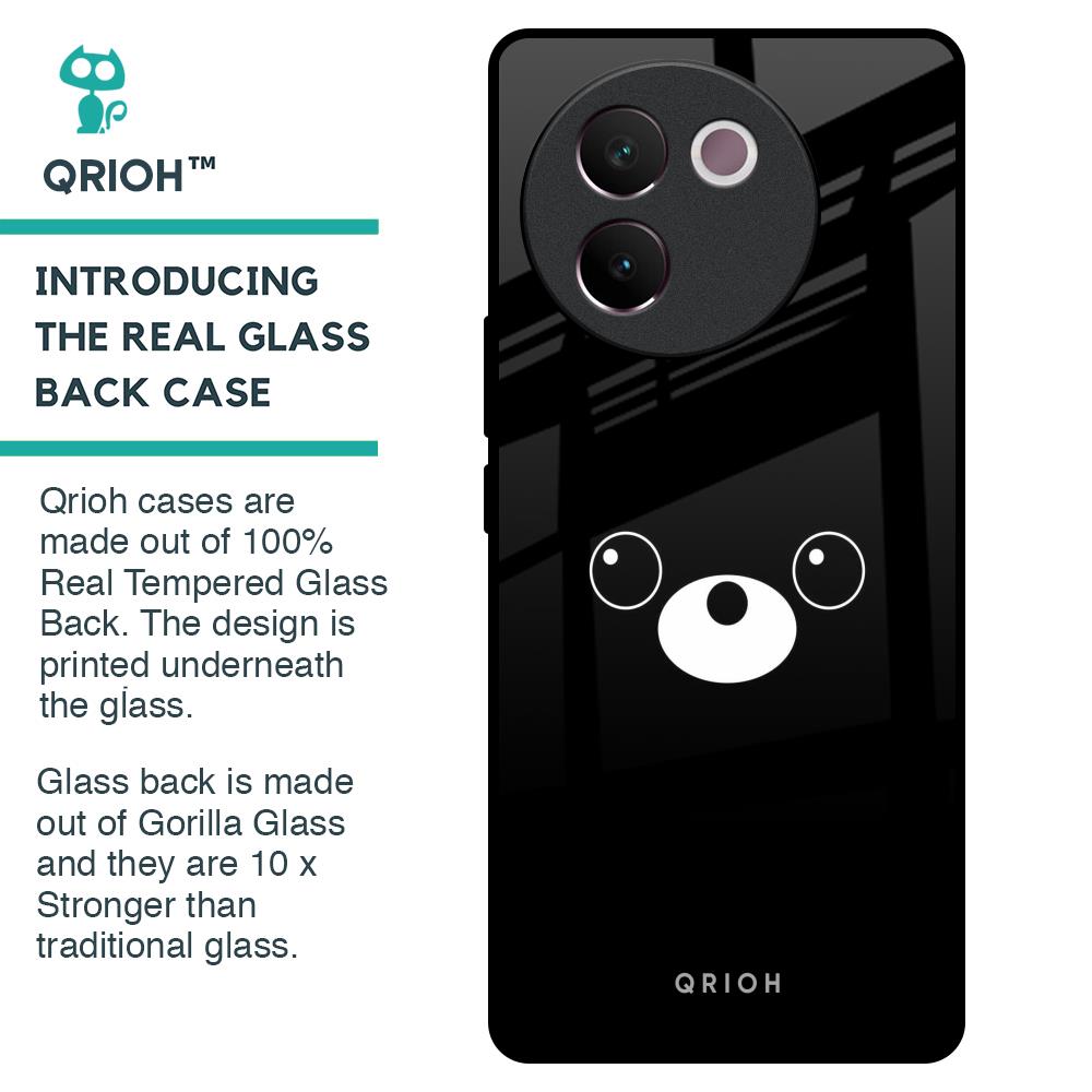 Cute Bear Glass Case for Vivo V30e