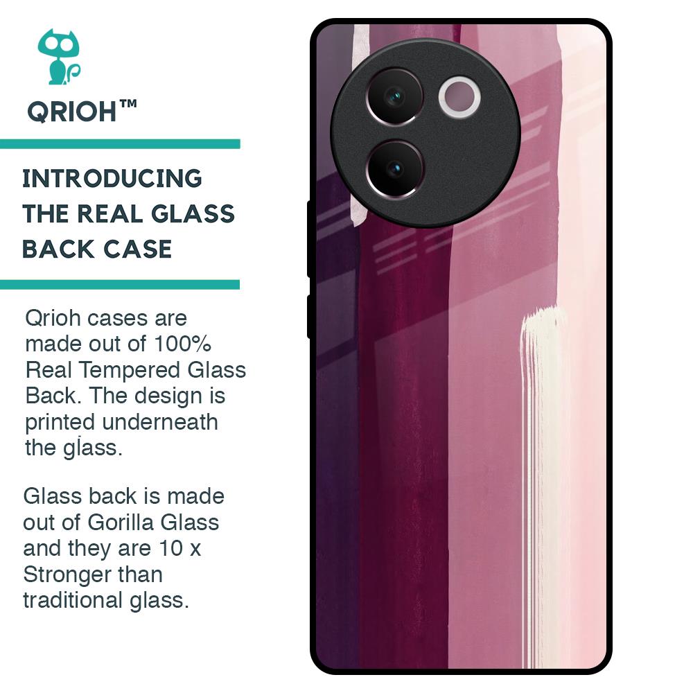 Brush Stroke Art Glass Case for Vivo V30e