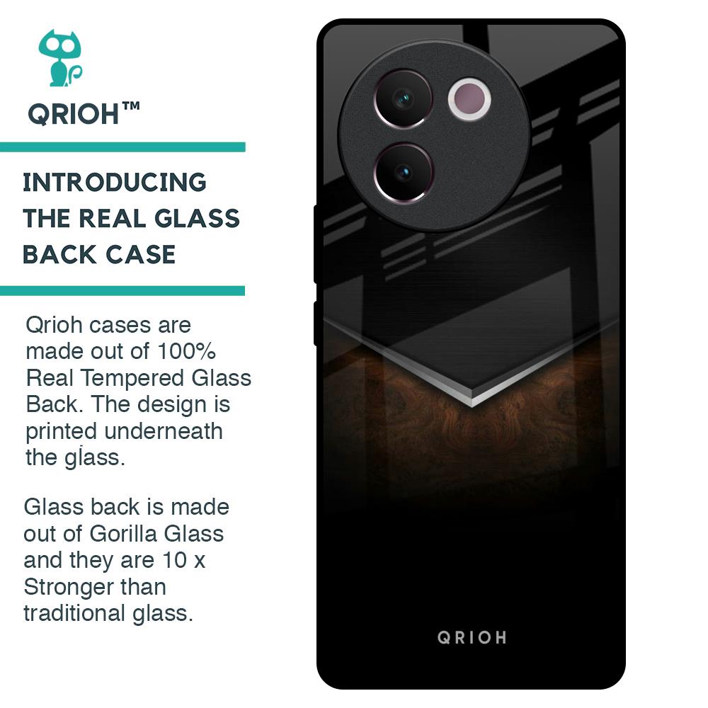 Dark Walnut Glass Case for Vivo V30e
